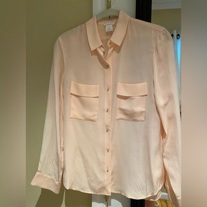 100% Soft pink blouse with gold buttons